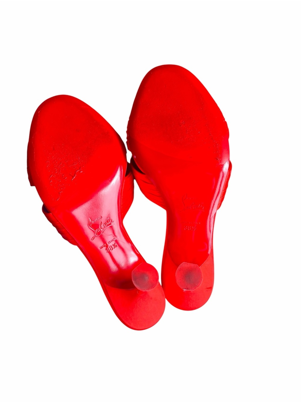 Christian Louboutin Nicol is back 85mm satin heels RETAIL 995 - Picture 8 of 9